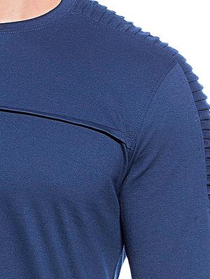 solid dark blue cotton t-shirt - 13308592 - Standard Image - 4