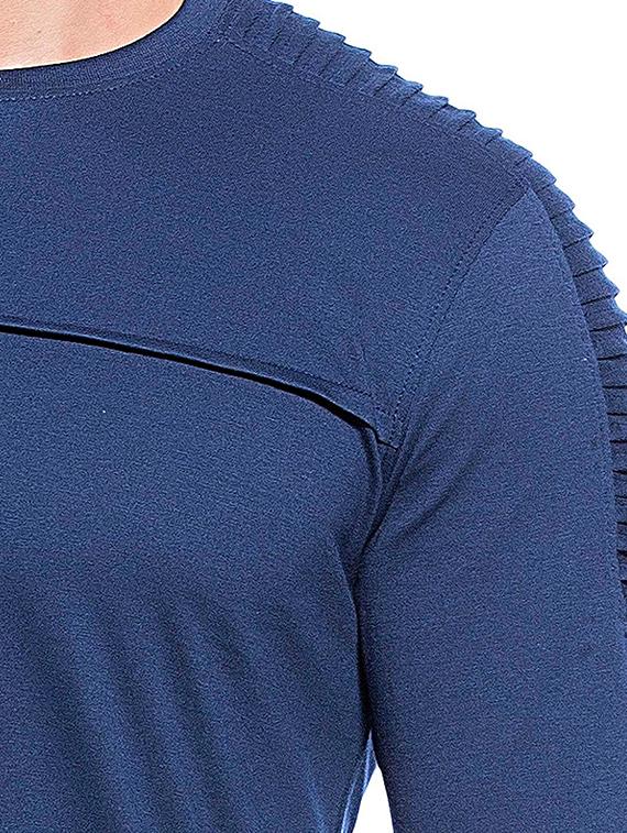 solid dark blue cotton t-shirt - 13308592 - Zoom Image - 4