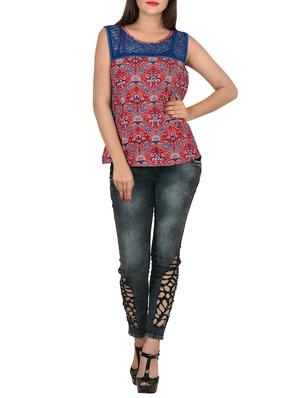 lace detail sleeveless top - 13309470 - Standard Image - 4