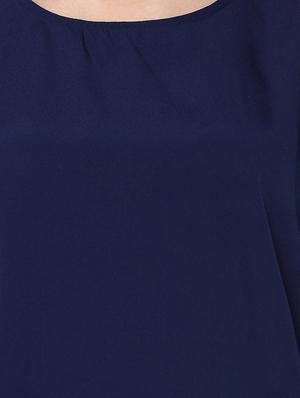 navy blue cotton regular top - 13310324 - Standard Image - 4