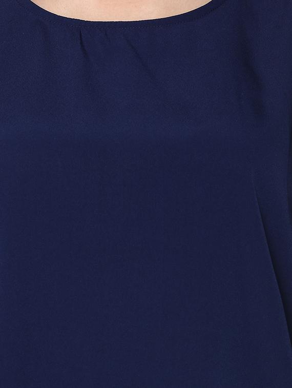 navy blue cotton regular top - 13310324 - Zoom Image - 4