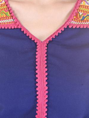 purple cotton regular kurta - 13310978 - Standard Image - 4