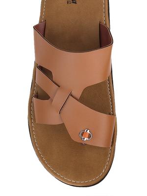 brown Leather slip on slipper - 13316297 - Standard Image - 4
