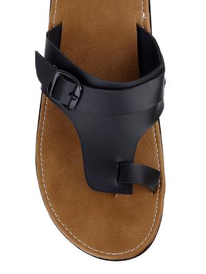 black Leather slip on slipper - 13316302 - Standard Image - 4