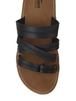 black Leather slip on slipper - 13316313 - Standard Image - 4