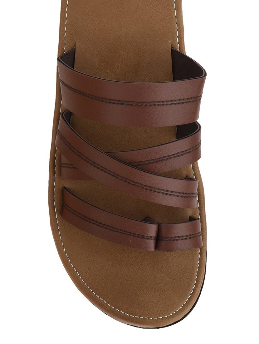 brown Leather slip on slipper - 13316314 - Zoom Image - 4