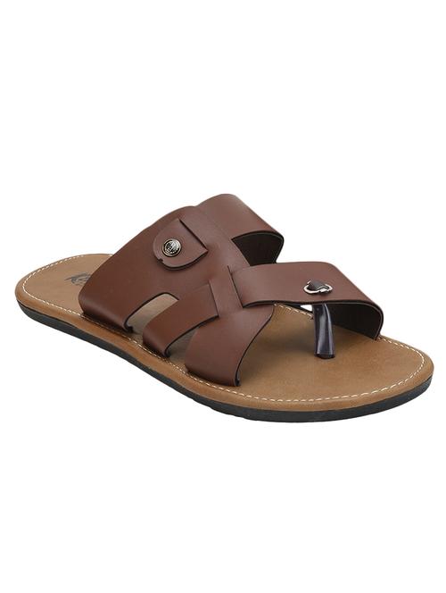 brown Leather slip on slipper - 13316323 - Standard Image - 1