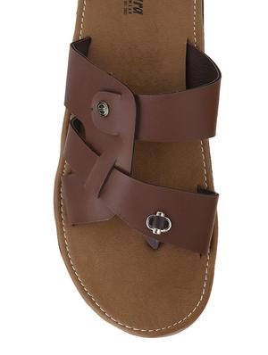 brown Leather slip on slipper - 13316323 - Standard Image - 4