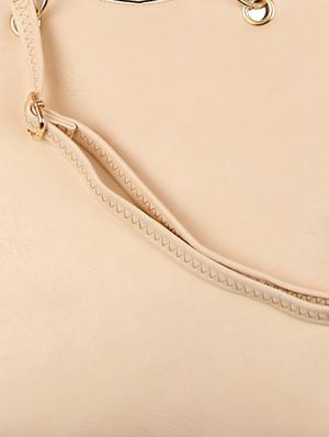 cream leatherette handbag - 1332343 - Standard Image - 4