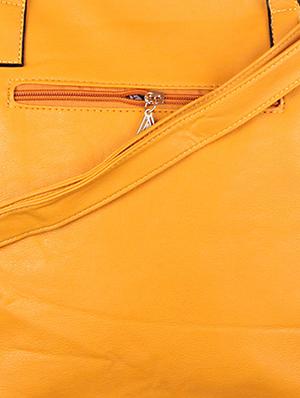 yellow leatherette (pu) regular handbag - 1332346 - Standard Image - 4