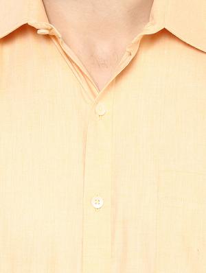 yellow cotton formal shirt - 13327992 - Standard Image - 4