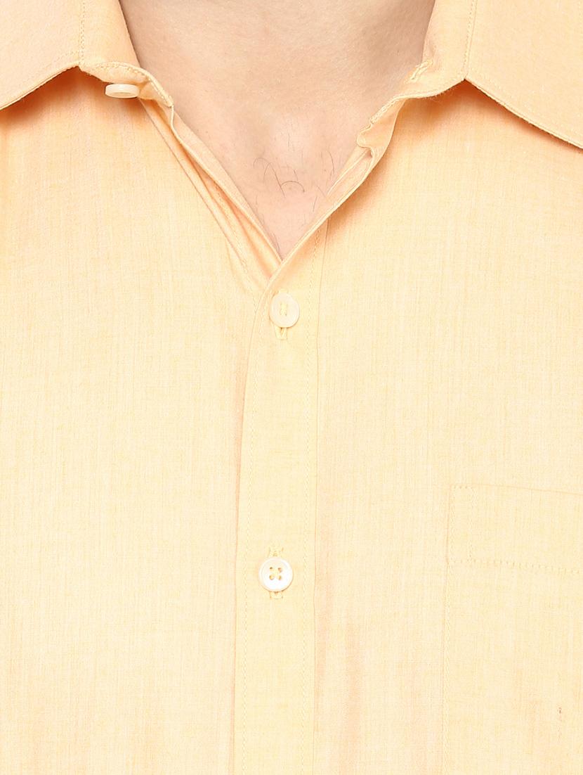 yellow cotton formal shirt - 13327992 - Zoom Image - 4