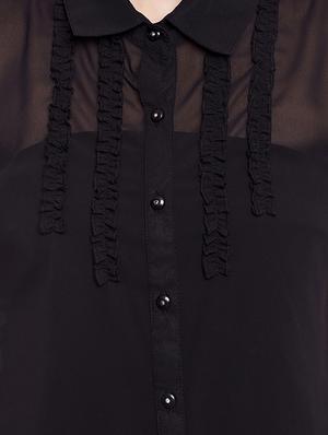 frill trim sheer shirt - 13331412 - Standard Image - 4