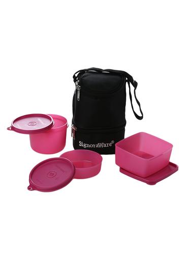 Signoraware 525 Trio With Bag 3 Containers Lunch Box 1310 ml
