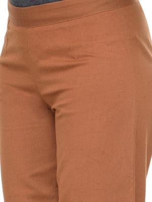 brown cotton tailored capris - 13340656 - Standard Image - 4