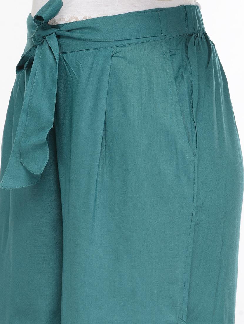green viscose palazzo - 13340665 - Zoom Image - 4