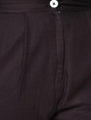 dark purple linen pleated trouser - 13342620 - Standard Image - 4