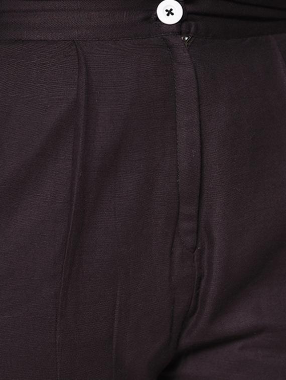 dark purple linen pleated trouser - 13342620 - Zoom Image - 4