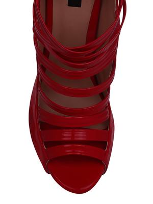 red leatherette gladiators sandals - 13343033 - Standard Image - 4
