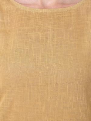 beige cotton solid straight kurta - 13343971 - Standard Image - 4