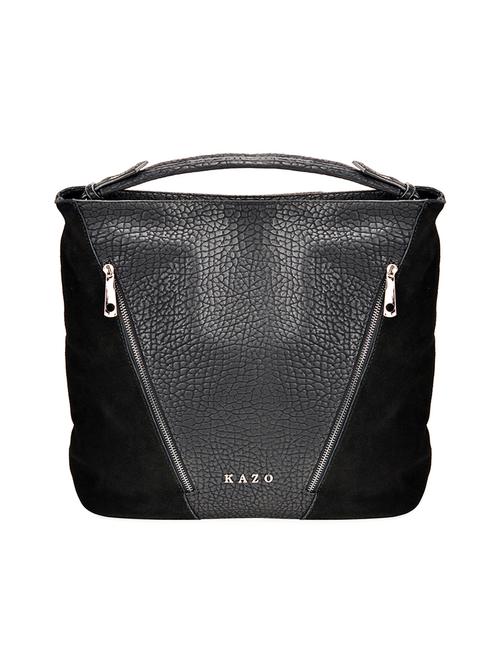 Grey and black textured handbag - 13345289 - Standard Image - 1