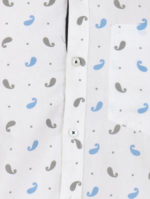 white cotton paisley casual shirt - 13345334 - Standard Image - 4