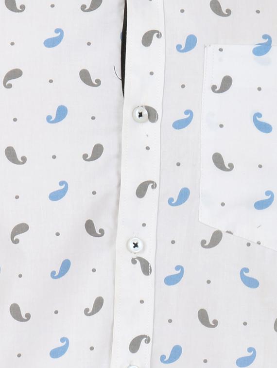 white cotton paisley casual shirt - 13345334 - Zoom Image - 4