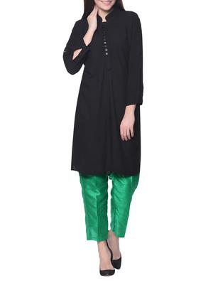 green silk blend tapered pant - 13345348 - Standard Image - 4