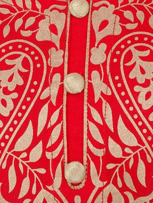 red cotton straight kurta - 13345683 - Standard Image - 4
