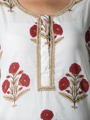 white kurta palazzo set - 13348991 - Standard Image - 4