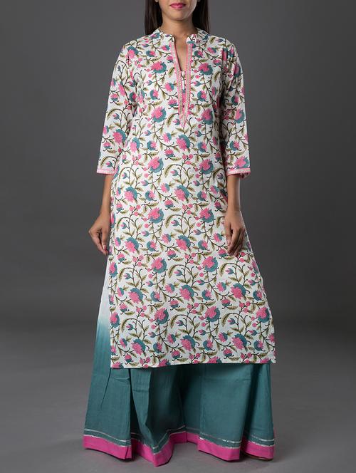 pink lemon multi colored kurta plazzo set - 13349014 - Standard Image - 1