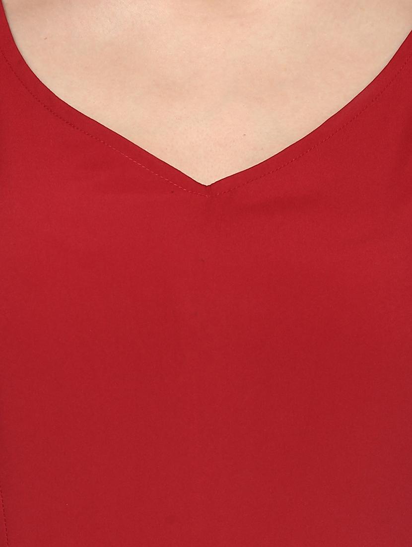 red crepe jumpsuit - 13350015 - Zoom Image - 4