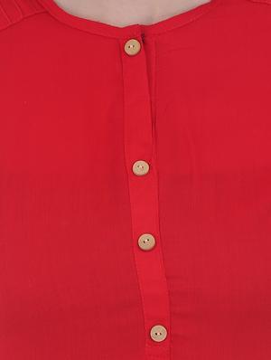 red viscose regular top - 13351555 - Standard Image - 4