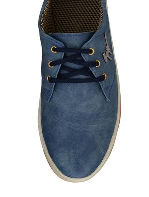 blue leatherette lace up sneaker - 13352587 - Standard Image - 4