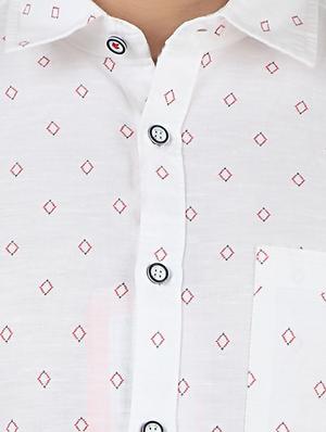 white cotton casual shirt - 13355001 - Standard Image - 4