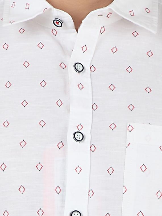white cotton casual shirt - 13355001 - Zoom Image - 4