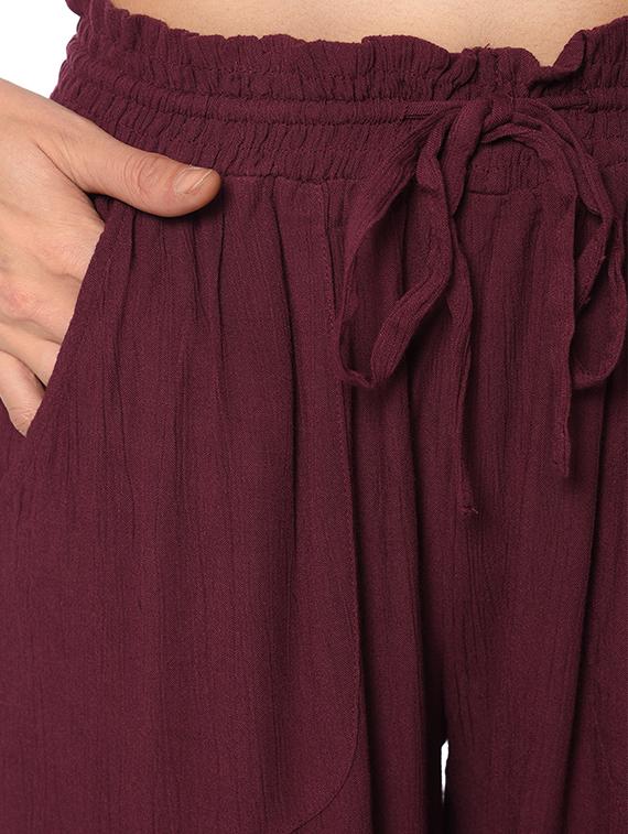 maroon rayon peg trouser - 13357026 - Zoom Image - 4