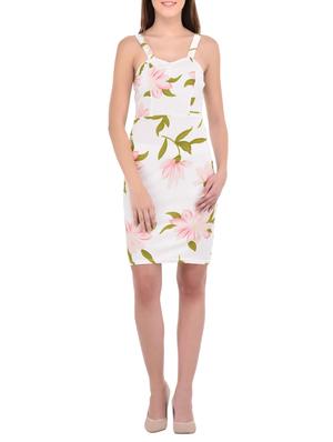 white printed bodycon dress - 13358033 - Standard Image - 4