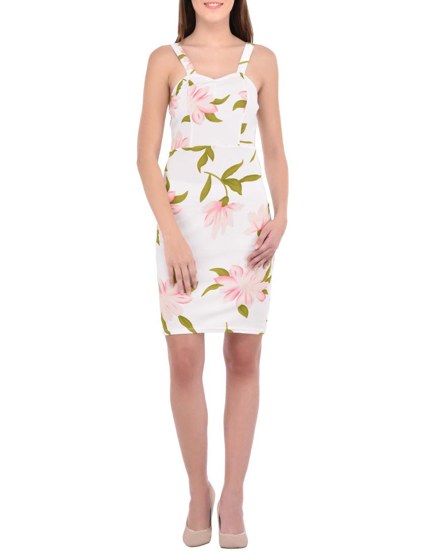 white printed bodycon dress - 13358033 - Zoom Image - 4