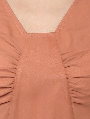 light brown georgette fit & flare dress - 13359101 - Standard Image - 4