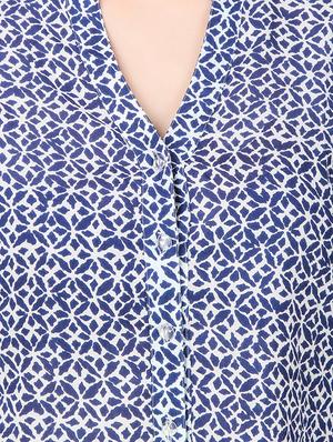 blue printed cotton regular shirt - 13367405 - Standard Image - 4