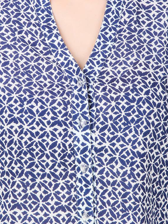 blue printed cotton regular shirt - 13367405 - Zoom Image - 4