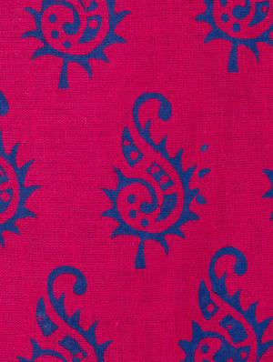 magenta cotton block printed straight kurta - 13371901 - Standard Image - 4