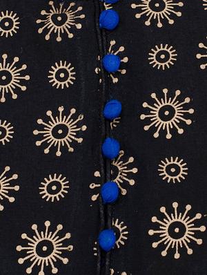 blue cotton flared kurta - 13371909 - Standard Image - 4