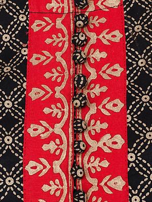 black cotton block printed flared kurta - 13371910 - Standard Image - 4