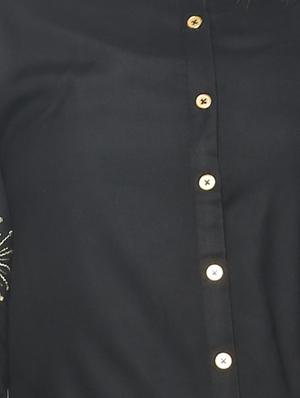 black viscose straight kurta - 13376551 - Standard Image - 4