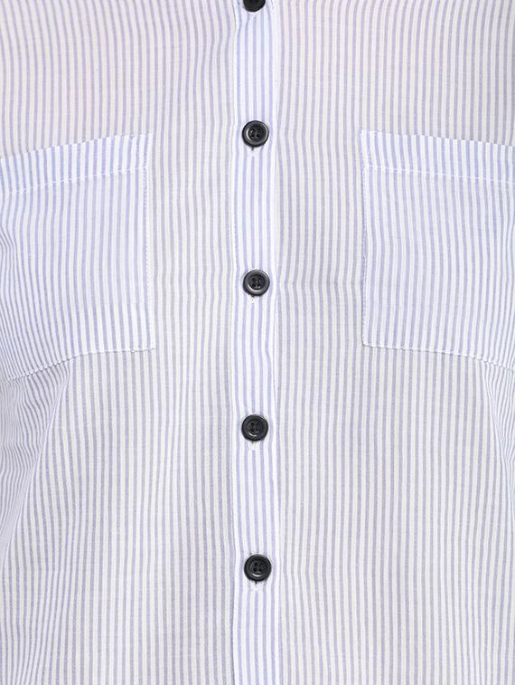 blue cotton regular shirt - 13386428 - Zoom Image - 4