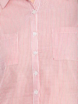 pink cotton regular shirt - 13386432 - Standard Image - 4