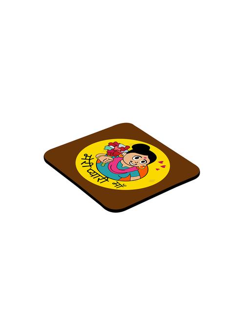 LOF Meri Pyari Maa Gifts For Mummy For Mother's Day and Birthday Anniversary Gifts round Printed Coaster - 13387560 - Standard Image - 1