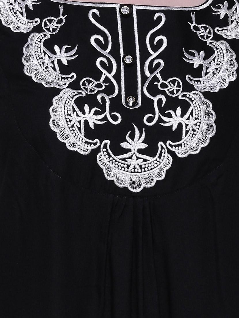 black viscose regular tunic - 13387645 - Zoom Image - 4